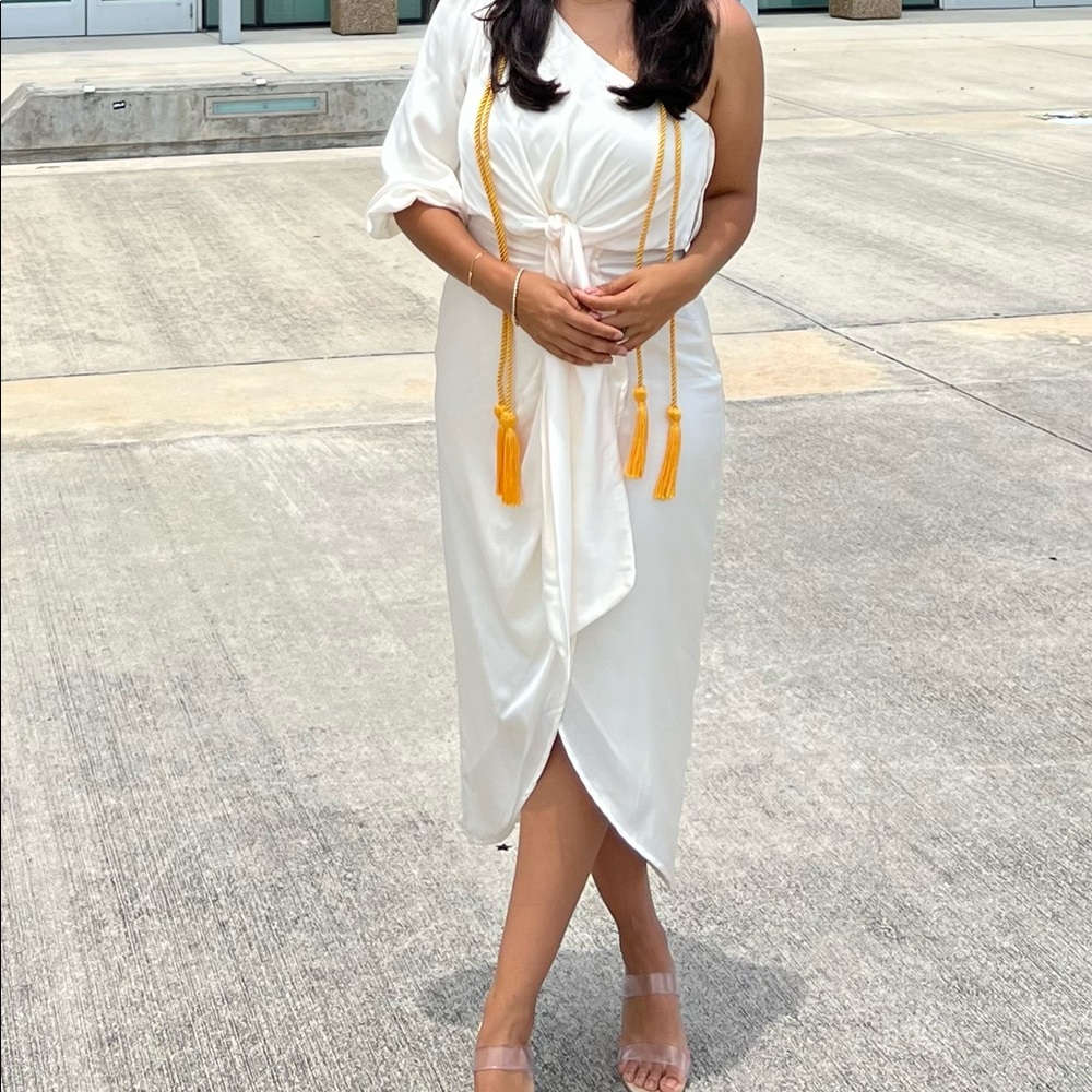 Do+Be - One Shoulder Satin Dress - Medium